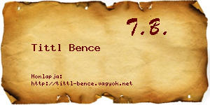 Tittl Bence névjegykártya